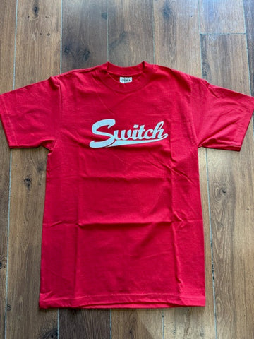 Switch Baseball Script Heavyweight T-Shirt - Red