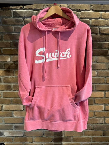 Switch Baseball Logo Pigment Dye Hoody - Pink