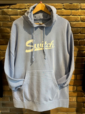 Switch Baseball Logo Pigment Dye Hoody - Light Blue
