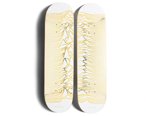 Color Bars Unknown Pleasures Foil Decks - 2 Deck Set - 8.25 - White/Gold *Online Only*