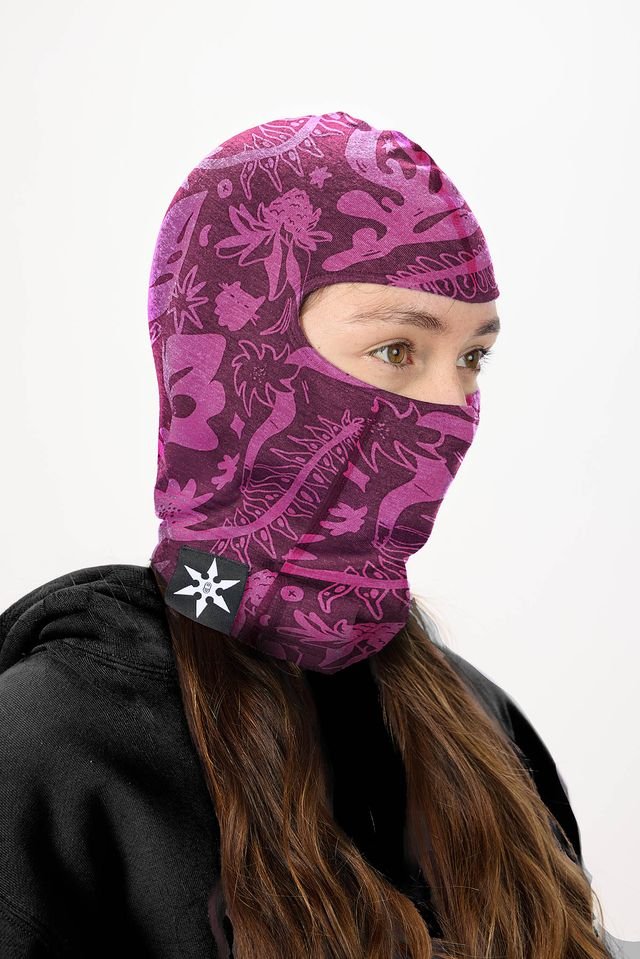 Airblaster 2027 Ninja Face Facemask - Plum Earth Life - Switch Skate & Snow