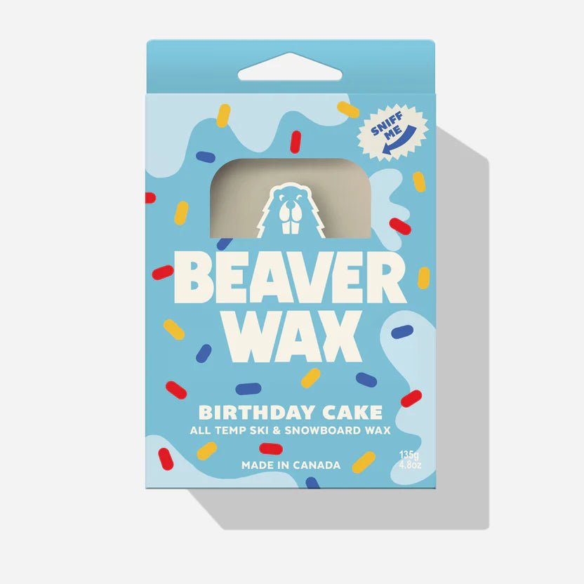 Beaver Wax - All Temp Scented Snow Wax - 135g - Birthday Cake - Switch Skate & Snow