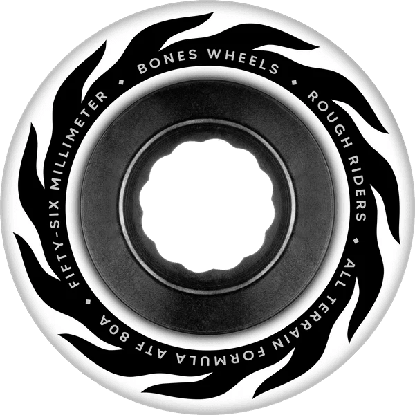 Bones ATF Rough Riders Eternal Flame Wheels - 56mm 80A - White - Switch Skate & Snow