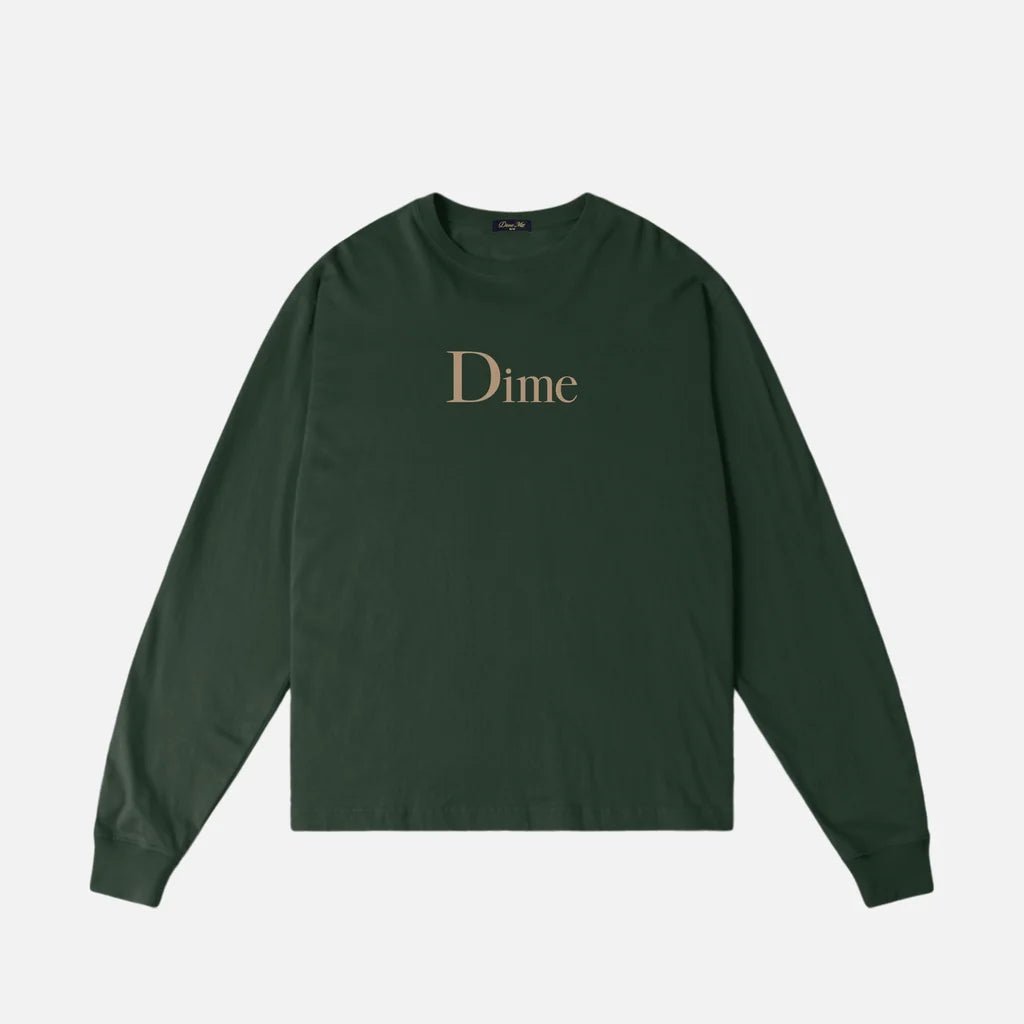 Dime Classic Big Logo Longsleeve T-Shirt - Mountain Green - Switch Skate & Snow