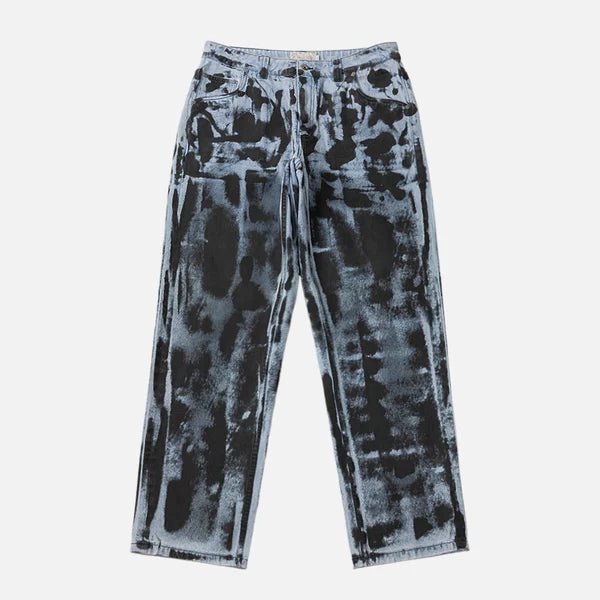 Dime Classic Relaxed Denim Pants - Light Blue/Black Paint - Switch Skate & Snow