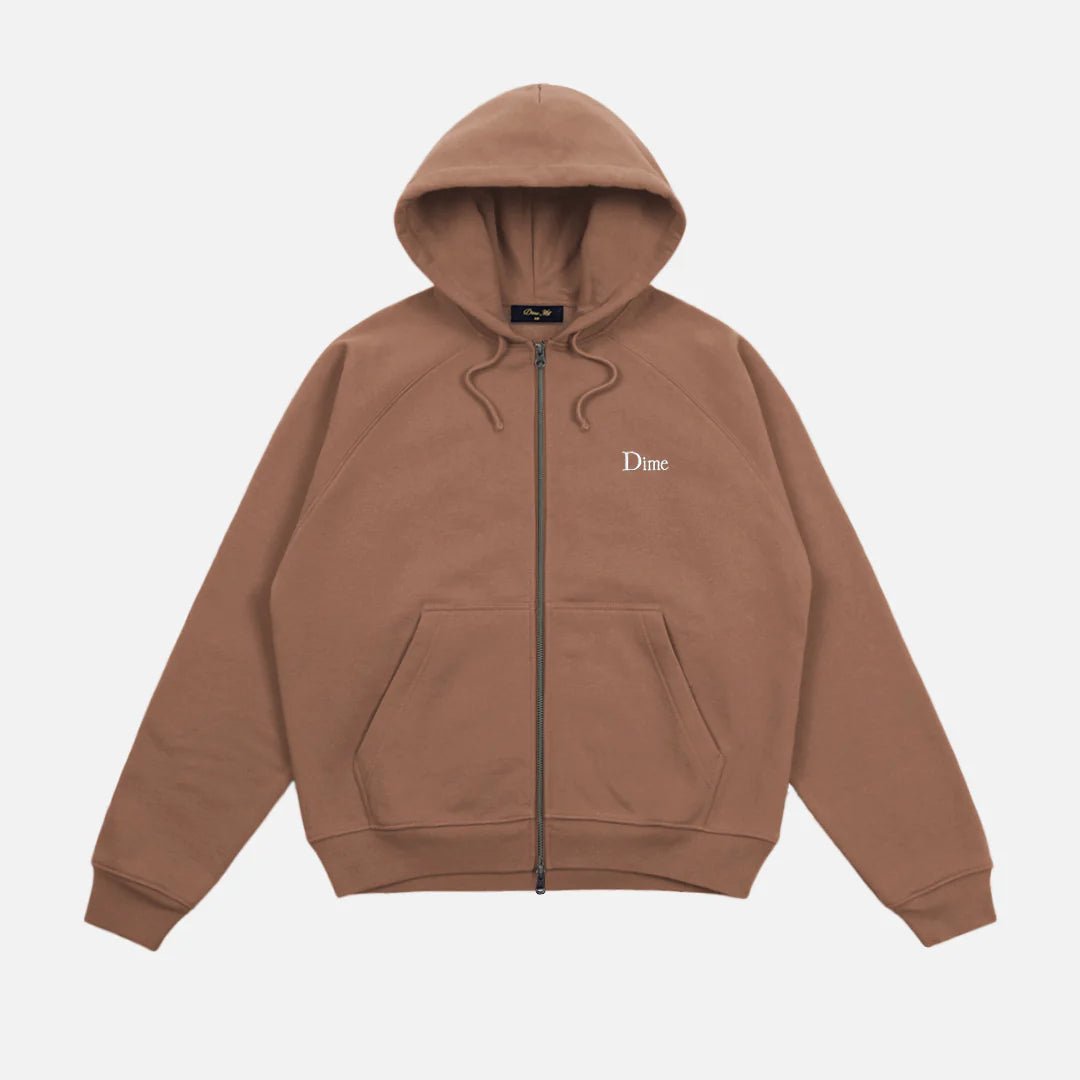 Dime Classic Small Logo Zip Hoodie - Canyon Brown - Switch Skate & Snow