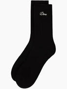 Dime Cursive Logo 2 Pack Crew Socks - Black - Switch Skate & Snow