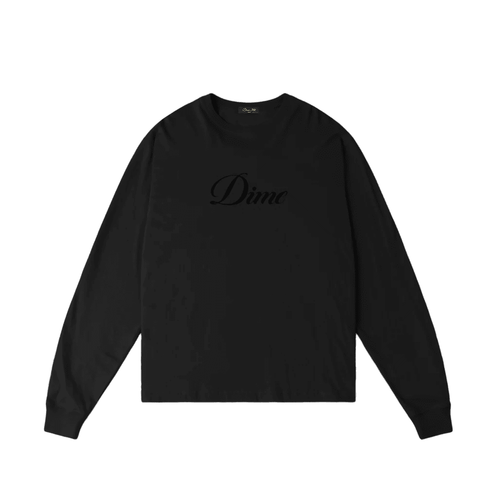 Dime Cursive Longsleeve T-Shirt - Black - Switch Skate & Snow
