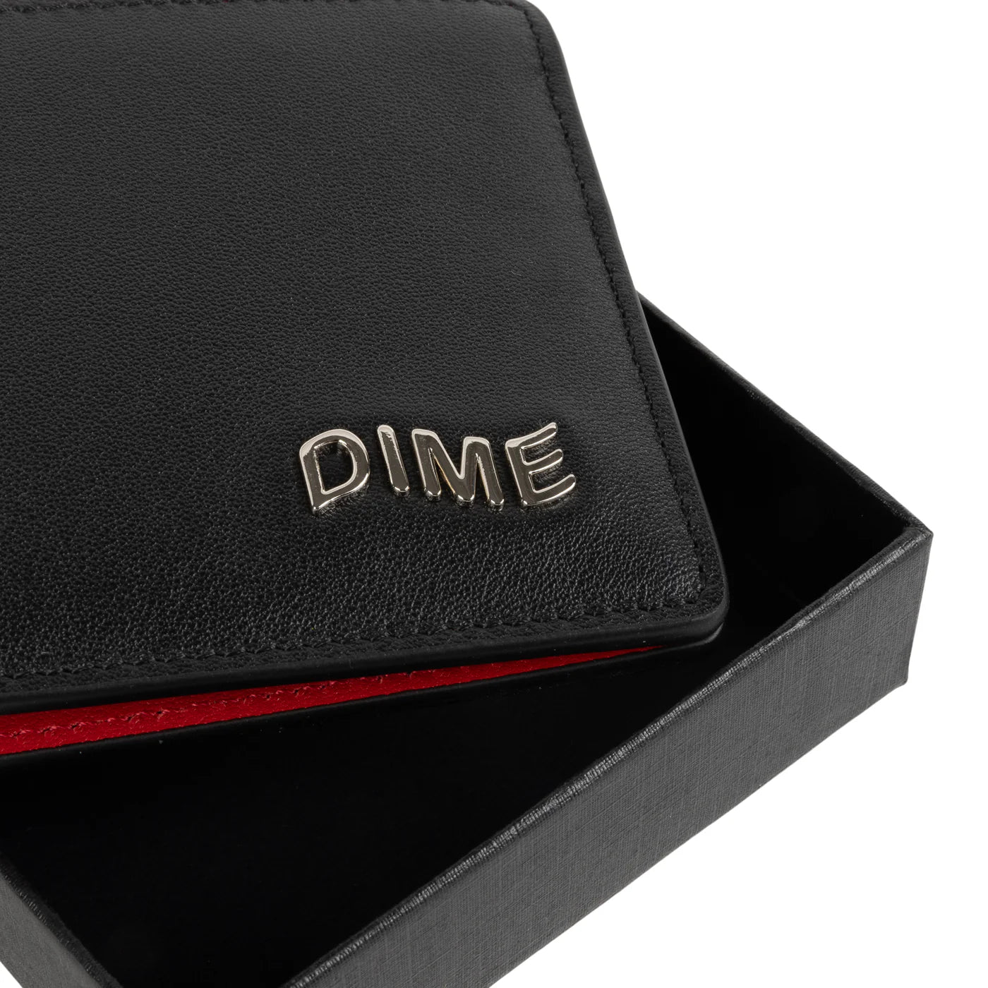 Dime Leather Bi - fold Wallet - Black/Cherry - Switch Skate & Snow