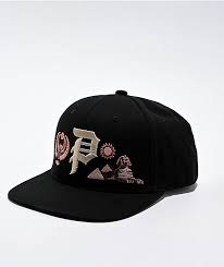 Primitive Passage Snapback Hat - Black