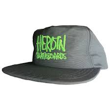 Heroin - Script Nylon Snapback Hat - Black/Green