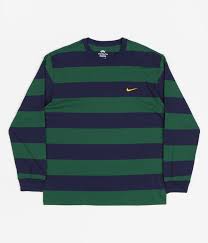 Nike SB Stripe Longsleeve - Noble Green/Navy