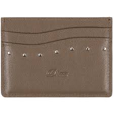 Dime Studded Card Holder - Brown