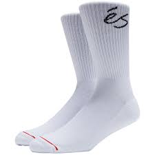 Es Script Crew Sock - White - Switch Skate & Snow