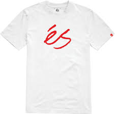 Es Script Mid SS T-Shirt - White/Red - Switch Skate & Snow