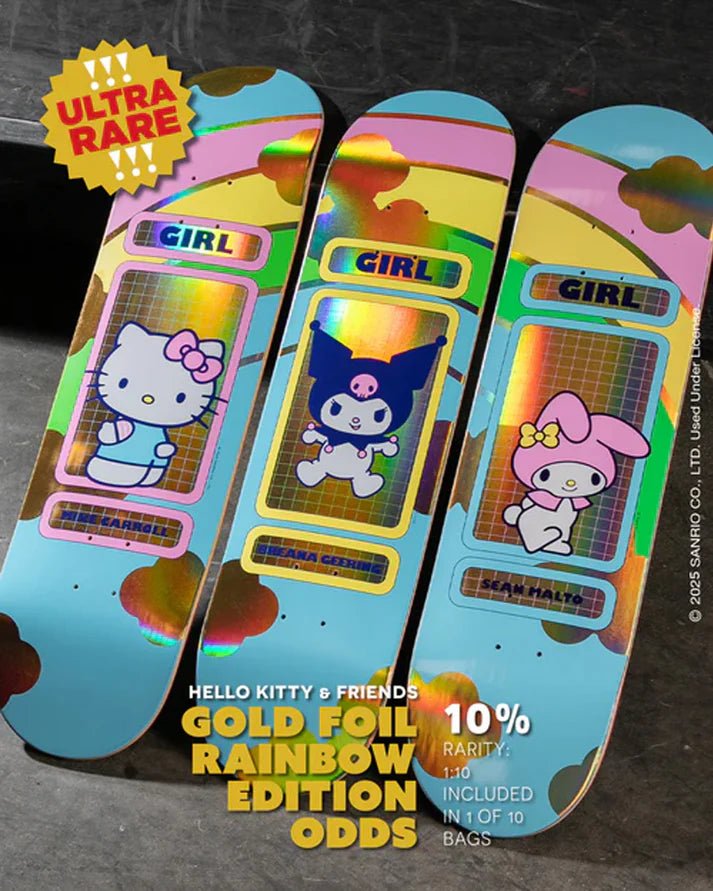 Girl Geering Hello Kitty Rainbow Deck - 8.0 - Blind Bag - Switch Skate & Snow