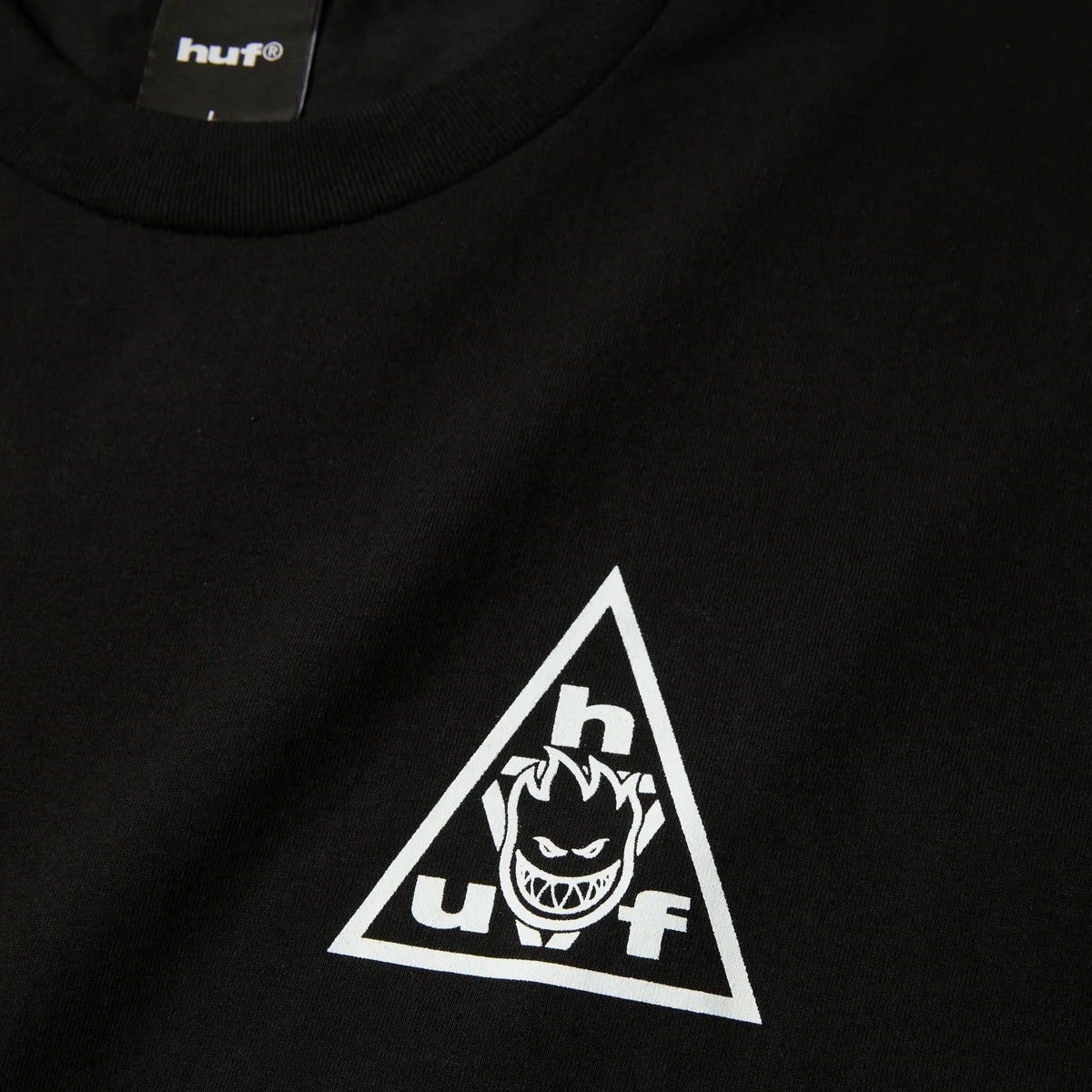 HUF X Spitfire Sticker Triple Triangle T-Shirt - Black - Switch Skate & Snow