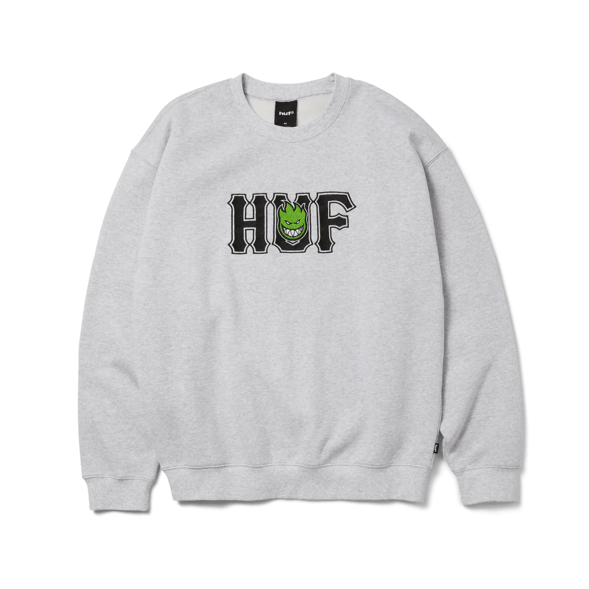 HUF X Spitfire Union Crewneck - Heather Grey - Switch Skate & Snow