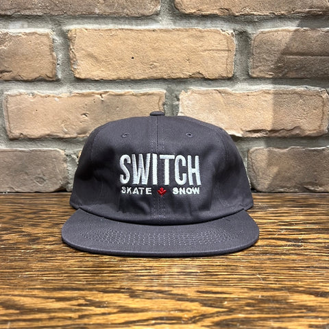 Switch OG Logo 6-Panel Strap Back Hats - Dark Grey