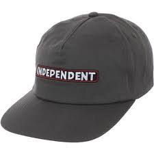 Independent Bar Logo Snapback Hat - Charcoal - Switch Skate & Snow