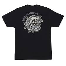 Independent Dressen Skull Rose T-Shirt - Black - Switch Skate & Snow
