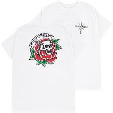 Independent Dressen Skull Rose T-Shirt - White - Switch Skate & Snow