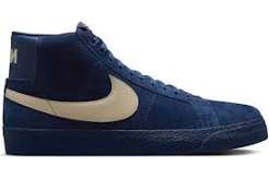 Nike SB Zoom Blazer Mid Shoes - Coastal Blue/Coastal Blue-Pale Yellow - Switch Skate & Snow