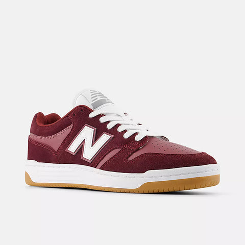 New Balance Numeric 480 Wide Shoes - Monarch Burgundy/White