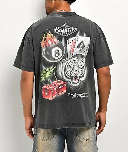 Primitive Hot Streak HW T-Shirt - Washed Black - Switch Skate & Snow