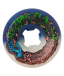 Santa Cruz Slime Balls Hairballs 50 - 50 Wheels - 53mm 95A - White/Blue - Switch Skate & Snow