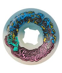 Santa Cruz Slime Balls Hairballs 50 - 50 Wheels - 54mm 95A - White/Teal - Switch Skate & Snow