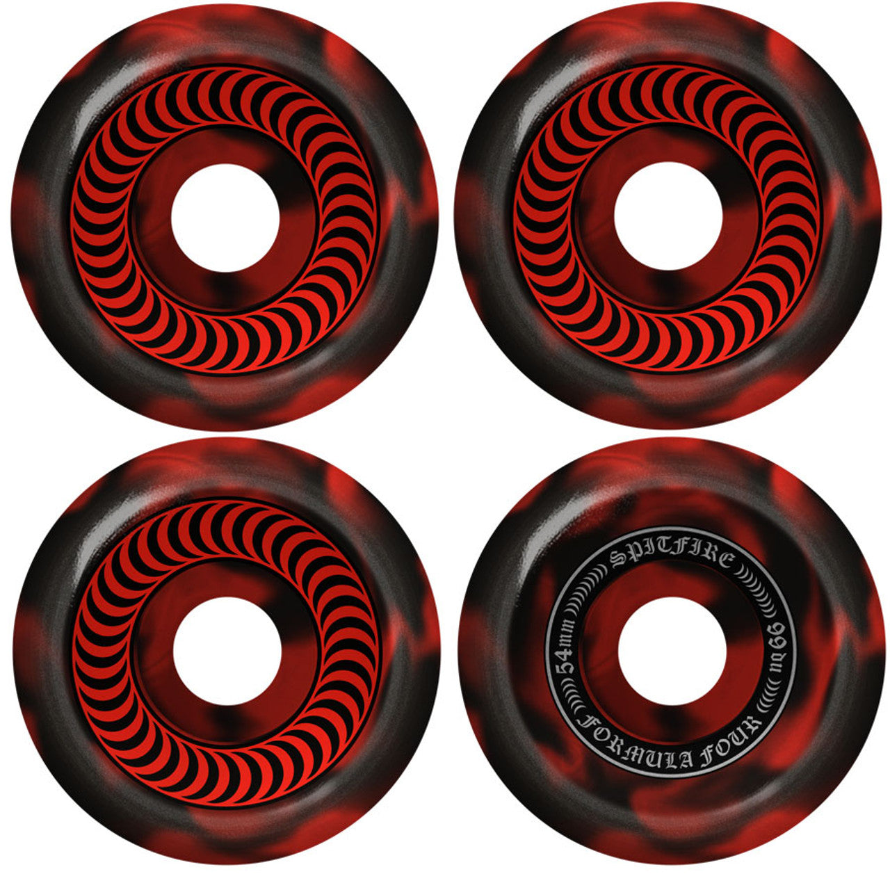 Spitfire F4 OG Classic Wheels - 54mm 99D - Black/Red Swirl