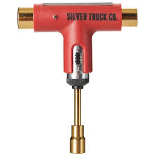 Silver Skate Tool - Red/Gold