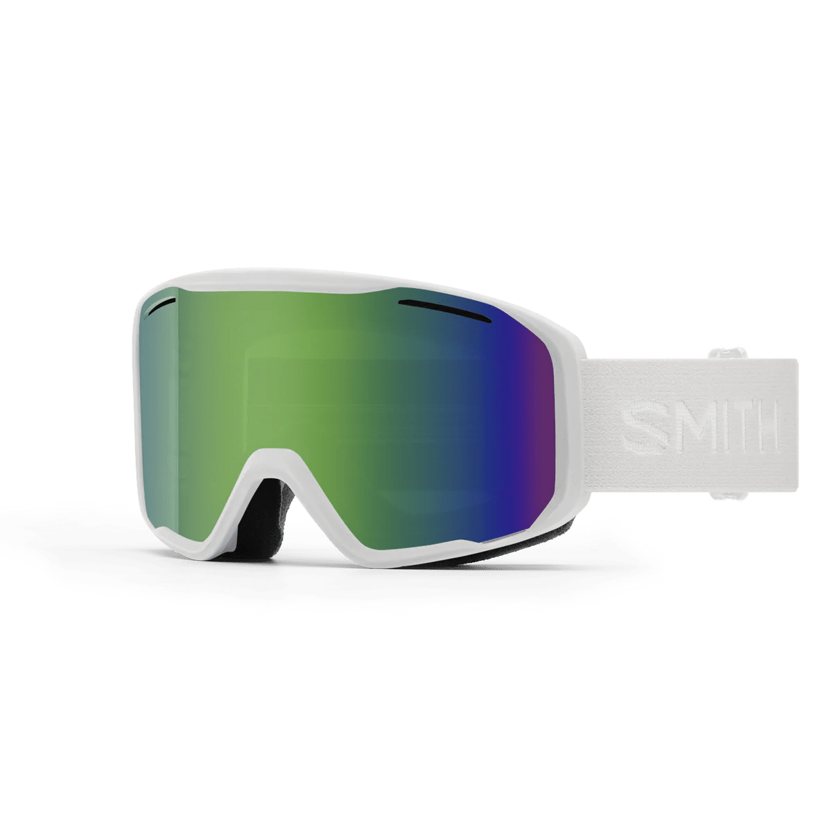 Smith 2026 Blazer Goggle - White + Green Sol - X Mirror - Switch Skate & Snow