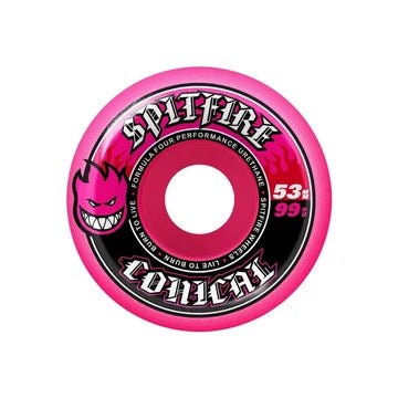 Spitfire F4 Colour Conical Wheels - 53mm 99D - Pink - Switch Skate & Snow