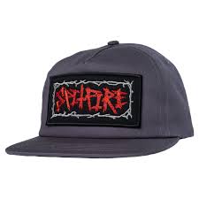 Spitfire Gas Mask Script Patch Snapback Hat - Charcoal - Switch Skate & Snow