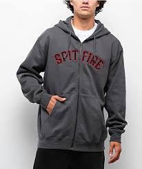 Spitfire Spitball Zip Hoodie - Charcoal - Switch Skate & Snow