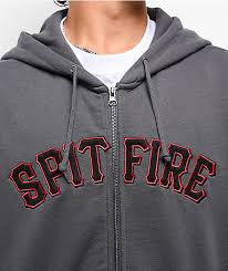 Spitfire Spitball Zip Hoodie - Charcoal - Switch Skate & Snow