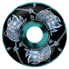 Spitfire X April F4 Bighead Rose Radial Wheels - 56mm 99D - Black/Teal Swirl - Switch Skate & Snow