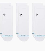 Stance STP Icon Quarter Socks 3 Pack - White - Switch Skate & Snow