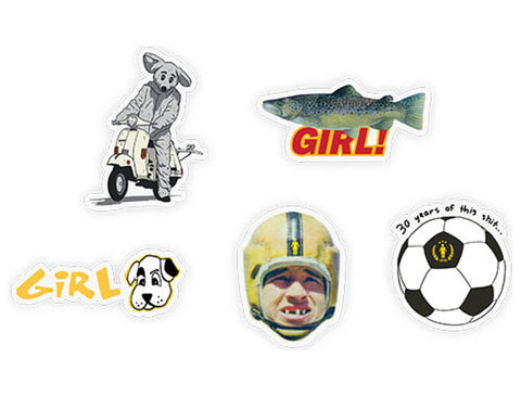Girl Skateboards 3 Decades Stickers - 5 Pack