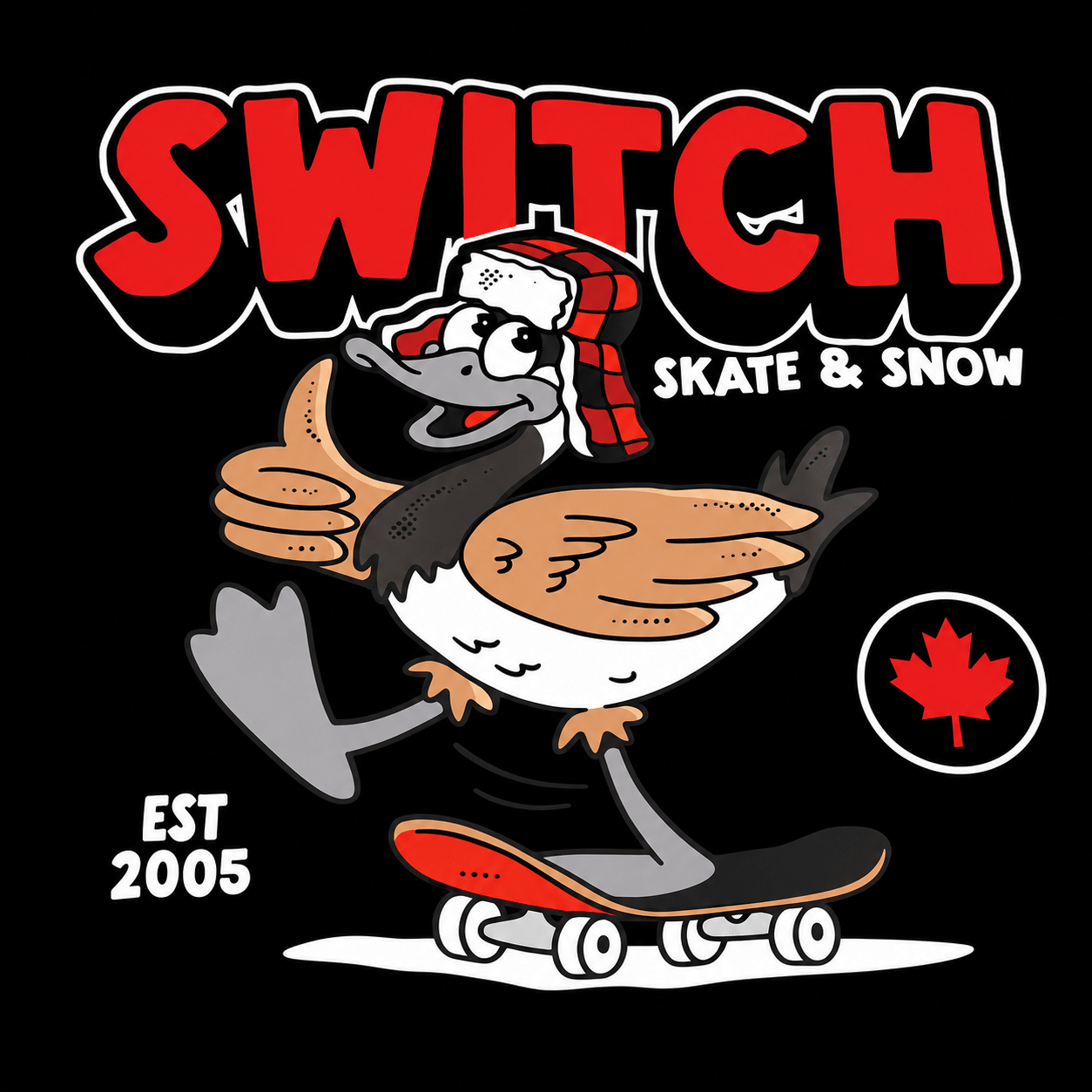 Switch For Life Goose Logo Heavyweight T-Shirt - Black - Switch Skate & Snow