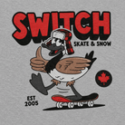 Switch For Life Goose Logo Heavyweight T-Shirt - Grey - Switch Skate & Snow