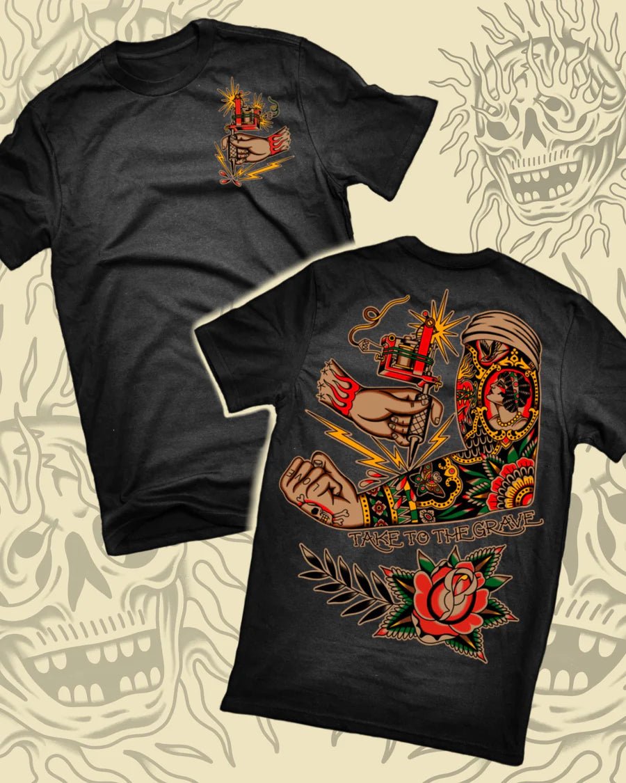 Take To The Grave - Tatty Zap T-Shirt - Black - Switch Skate & Snow