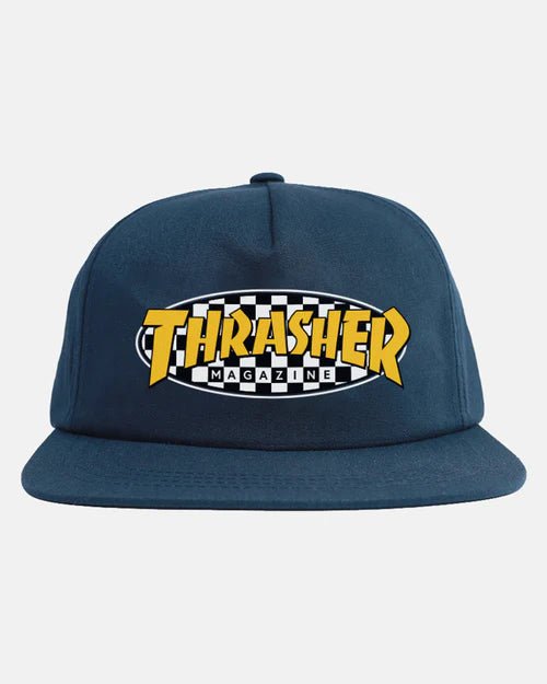 Thrasher Checkered Oval Snapback Hat - Navy - Switch Skate & Snow