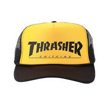 Thrasher X Spitfire Trucker Hat - Black/Gold - Black - Switch Skate & Snow