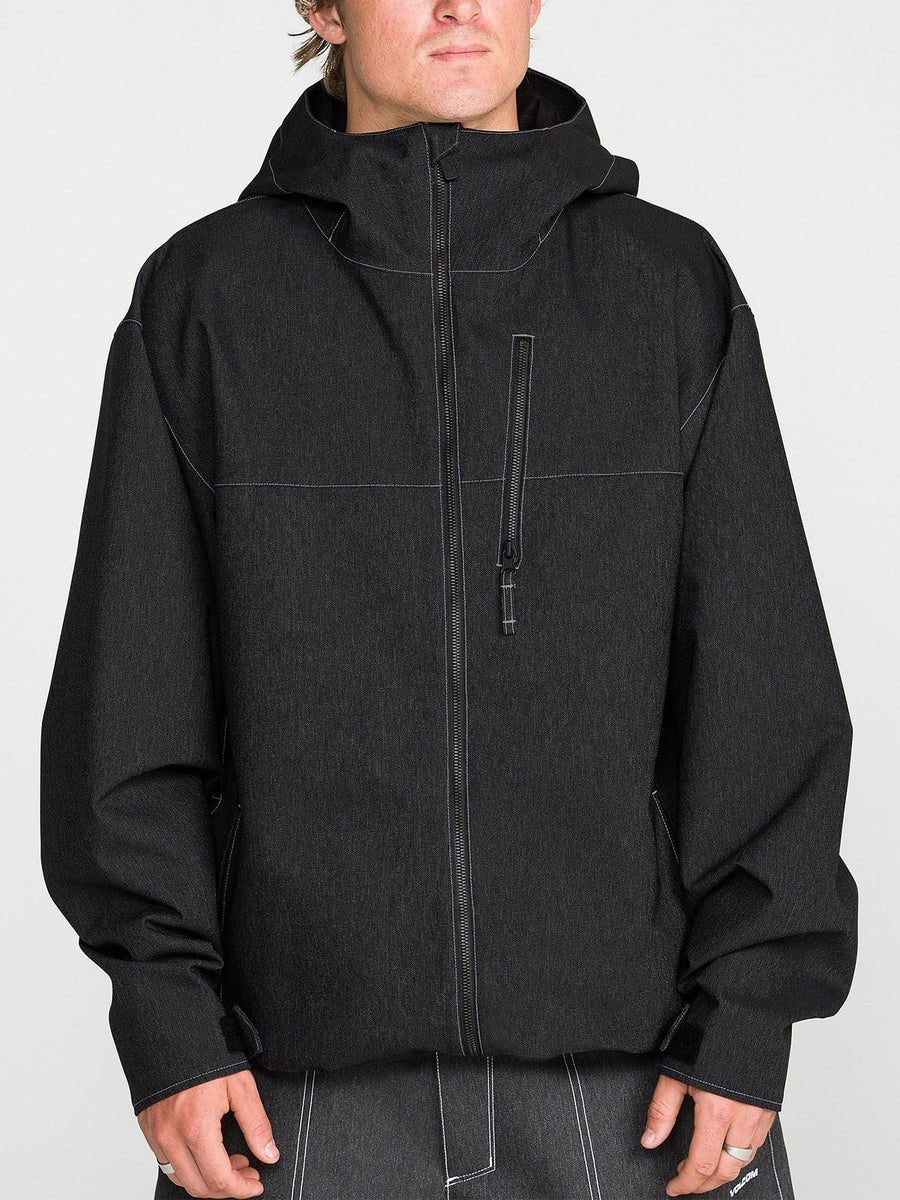 Volcom 2027 Top Stitch Shell Jacket - Black Denim - Switch Skate & Snow
