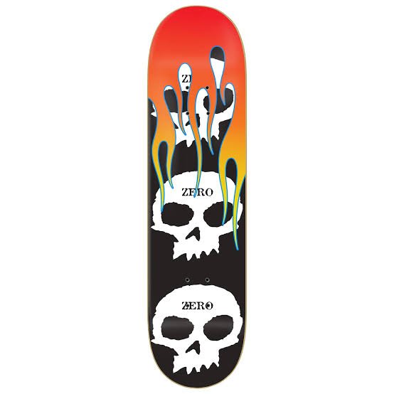 Zero 3 Skull With Flames Deck - 8.25 - Switch Skate & Snow