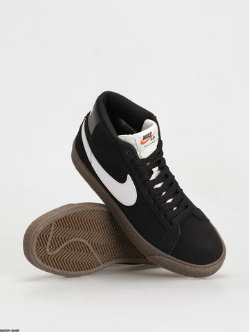 Nike SB Zoom Blazer Mid Shoes - Black/White-Sail