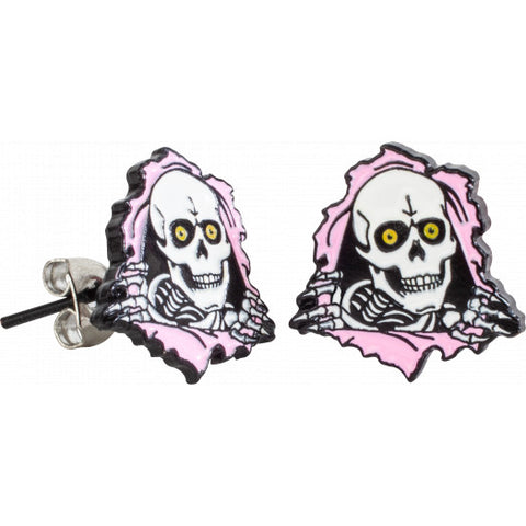 Powell Peralta Ripper Earrings - Pink